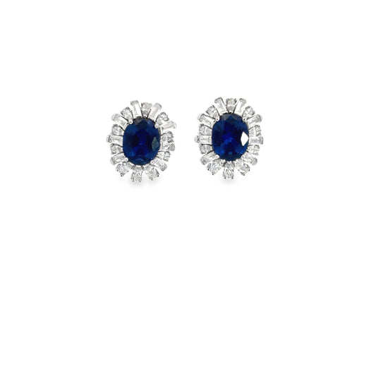 Elegant Sapphire and Diamond Earrings