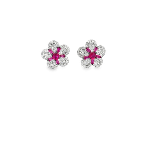 Elegant Floral Pink Earrings
