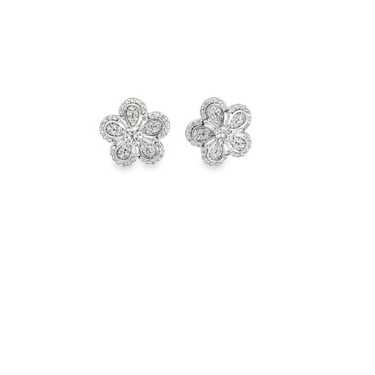 Elegant Floral Diamond Earrings