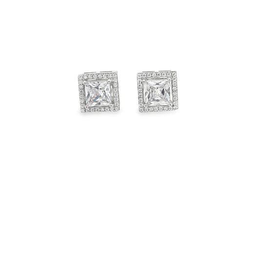 Elegant Square Diamond Earrings