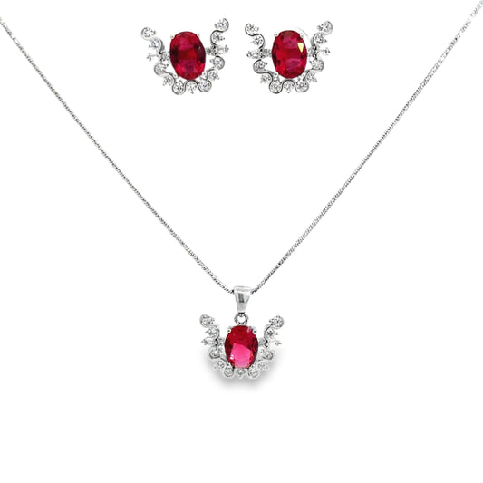 Elegant Ruby Jewelry Set