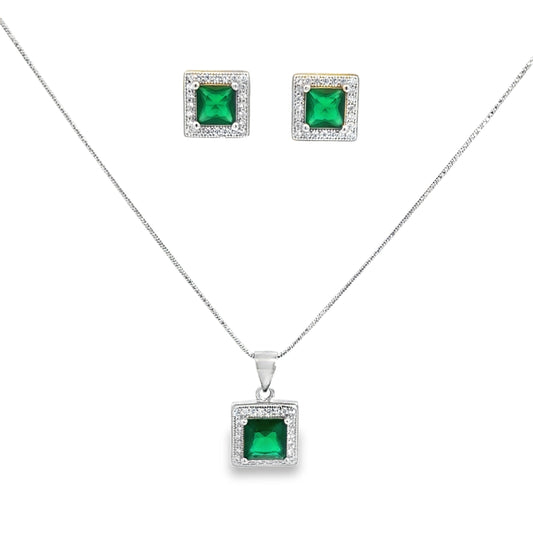 Elegant Green Gemstone Jewelry Set