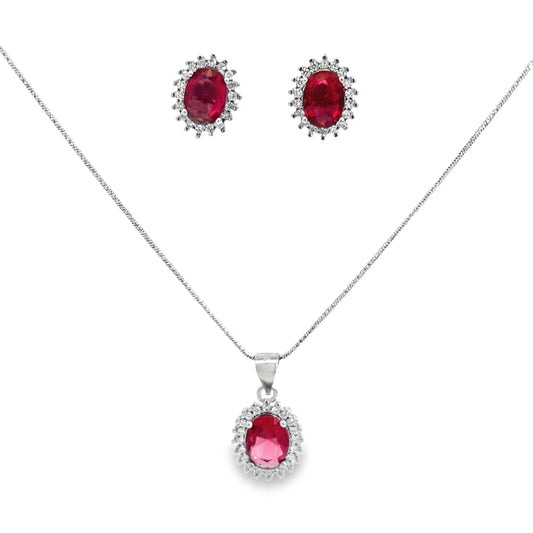 Elegant Ruby Jewelry Set