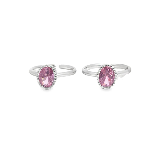 Elegant Pink Gemstone Toe-Rings