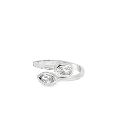 Elegant Silver Toe-Rings with Gemstones