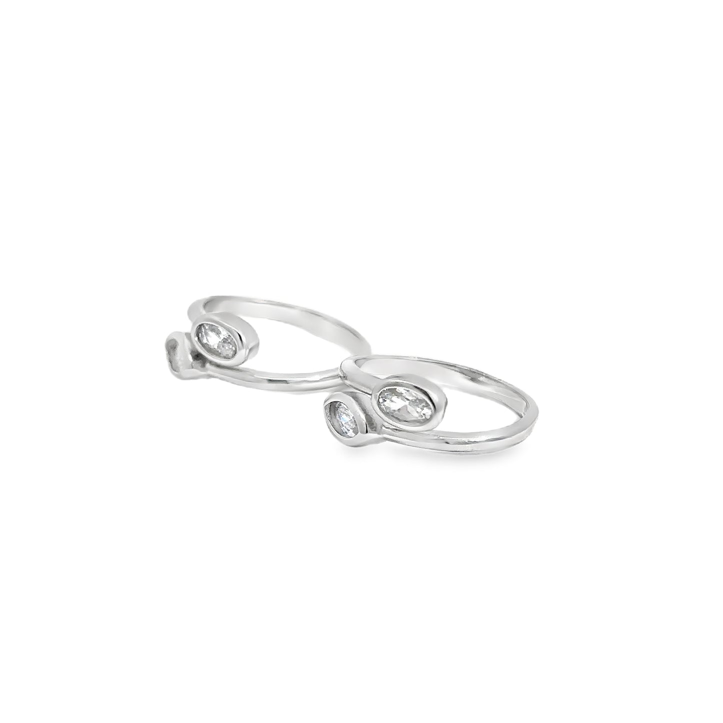 Elegant Silver Toe-Rings with Gemstones