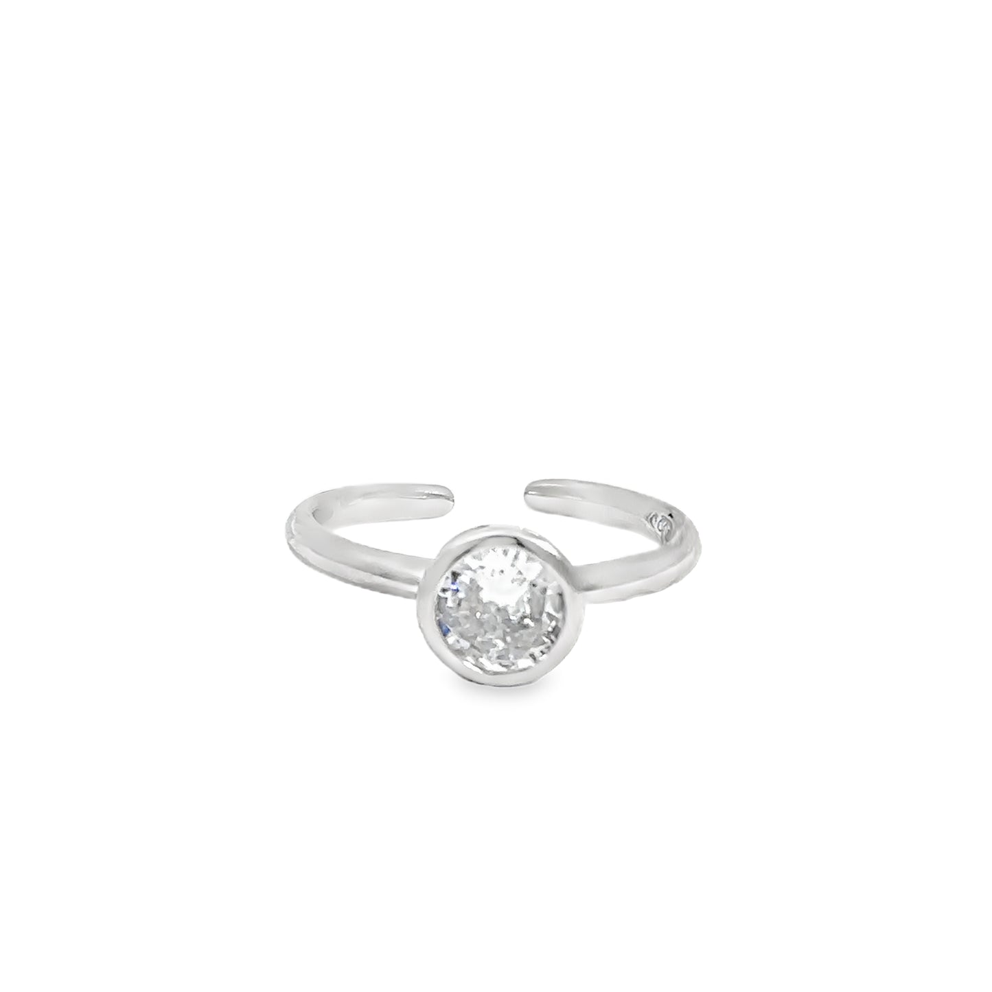 Elegant Silver Toe-Rings with Sparkling Stones