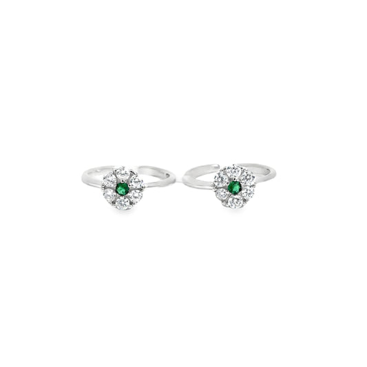 Elegant Floral Design Toe-Rings