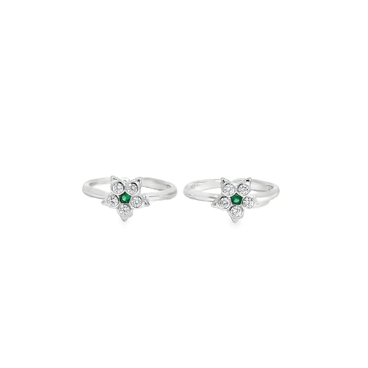 Elegant Star-Shaped Silver Toe-Rings