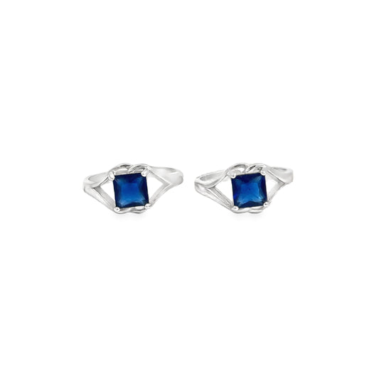 Elegant Blue Gemstone Toe-Rings