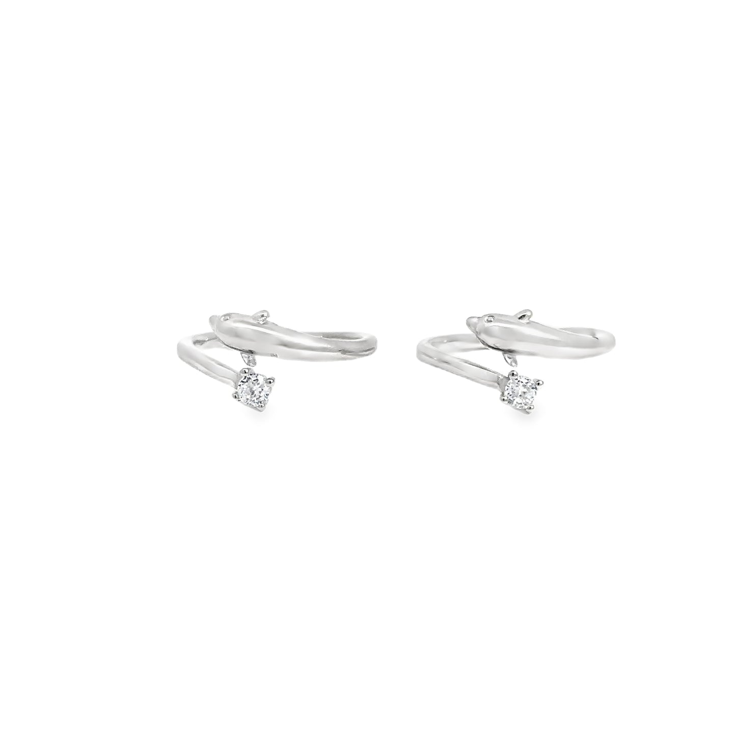 Elegant Silver Whale Twist Toe-Rings