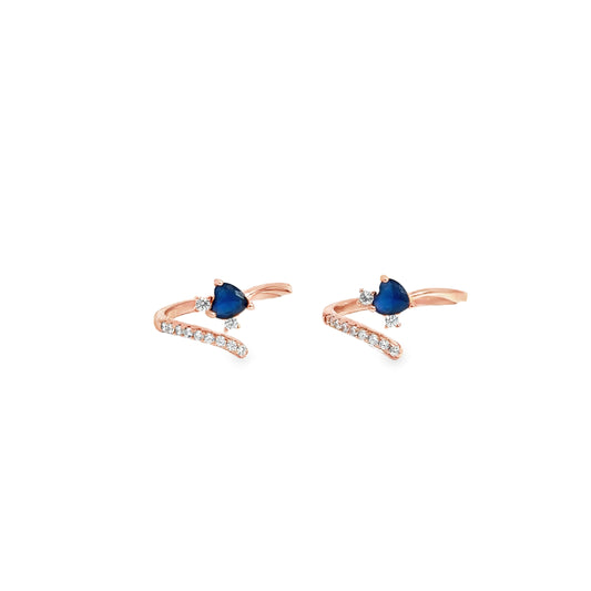 Elegant Blue Heart Toe-Rings