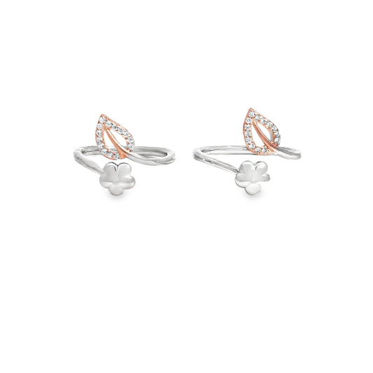 Elegant Silver and Rose Gold Toe-Rings