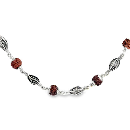 Handcrafted Silver Beaded Necklace