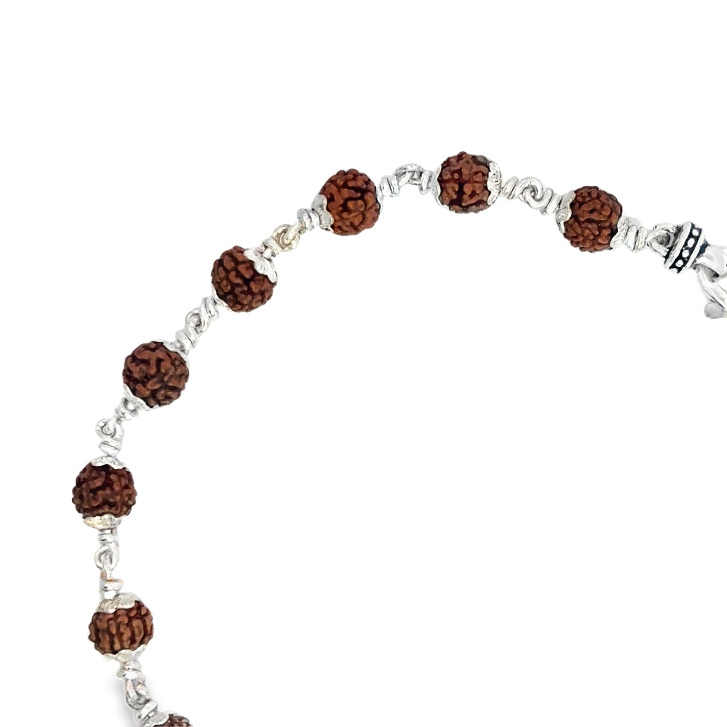 Rudraksha Bead and Sterling Silver Bracelet