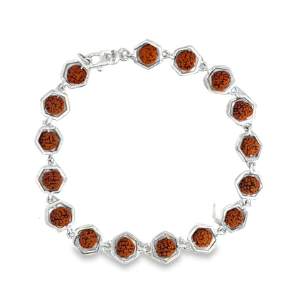 Agate and Silver Chain Bracelet