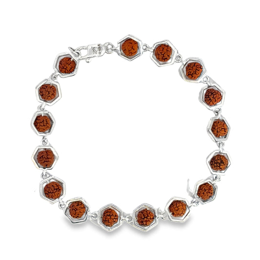 Agate and Silver Chain Bracelet