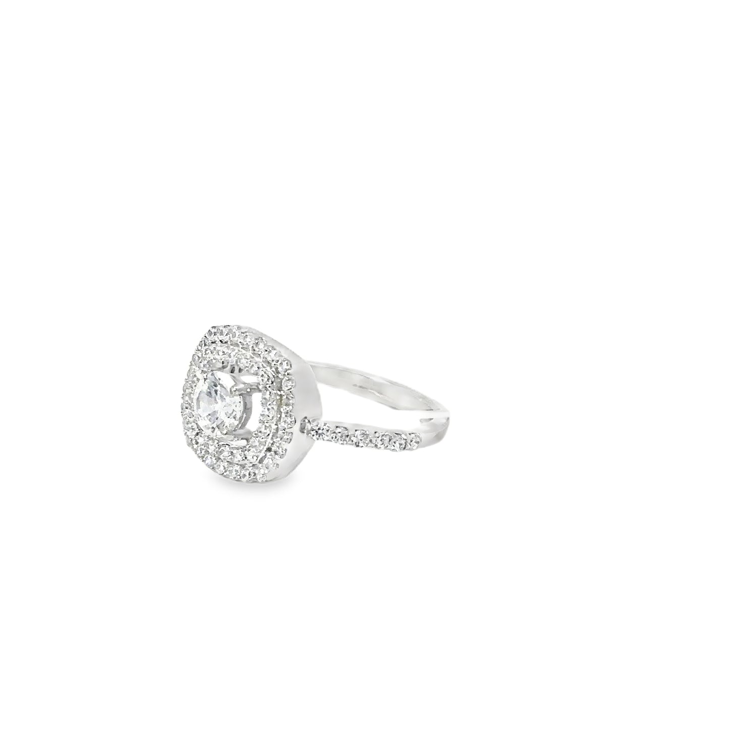 White Gold Engagement Ring with Round Cut Diamond