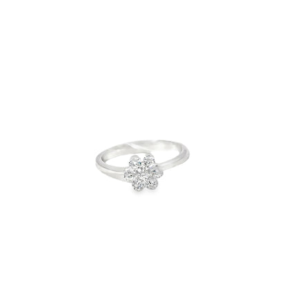 Silver Multistone Ring with Round Brilliant Diamonds