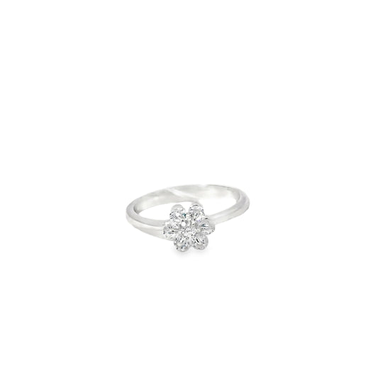 Silver Multistone Ring with Round Brilliant Diamonds