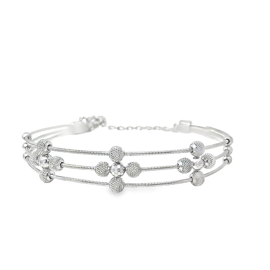 Sterling Silver Multi-Strand Beaded Bracelet
