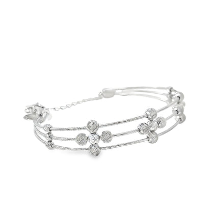 Sterling Silver Multi-Strand Beaded Bracelet