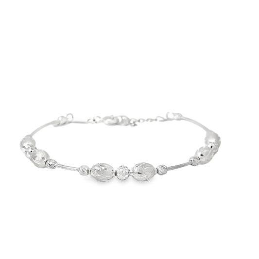 Sterling Silver Beaded Bracelet - Modern Elegance