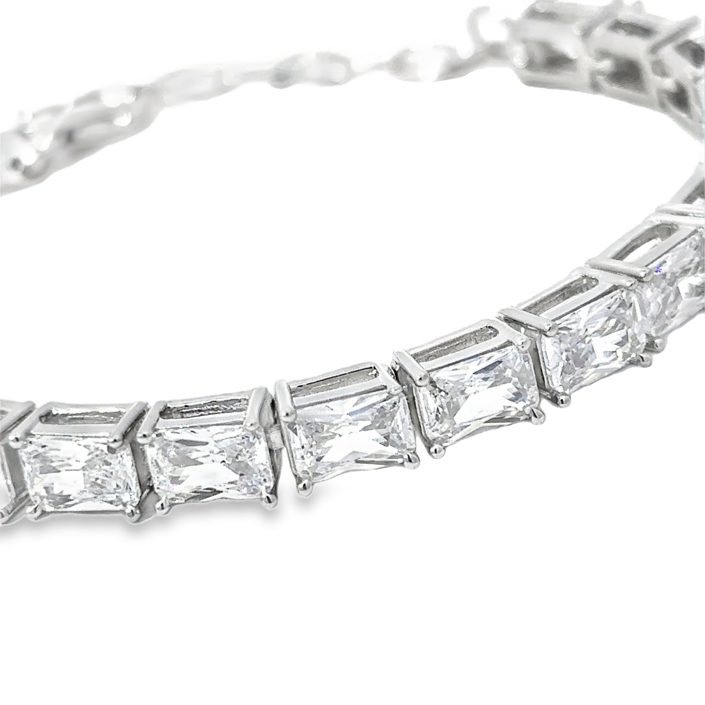 Princess Cut Diamond Tennis Bracelet in Sterling Silver