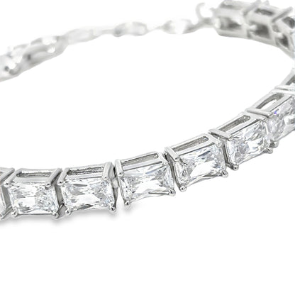 Princess Cut Diamond Tennis Bracelet in Sterling Silver