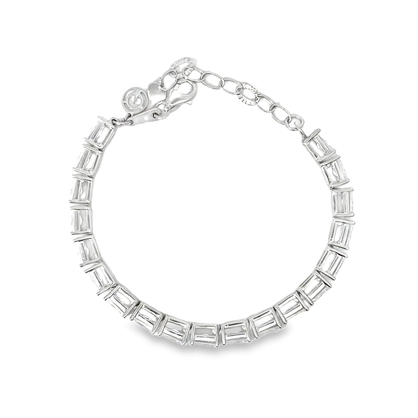 Princess Cut Diamond Tennis Bracelet in Sterling Silver