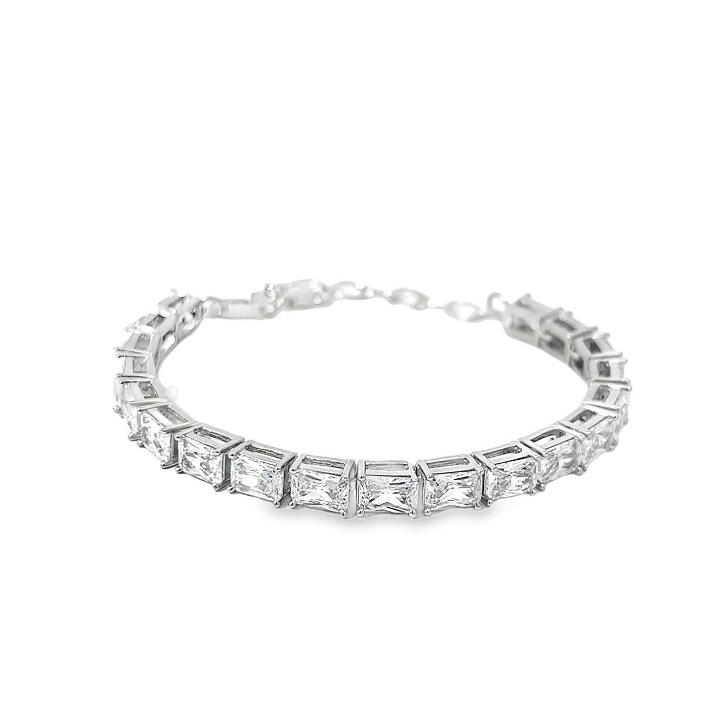 Princess Cut Diamond Tennis Bracelet in Sterling Silver