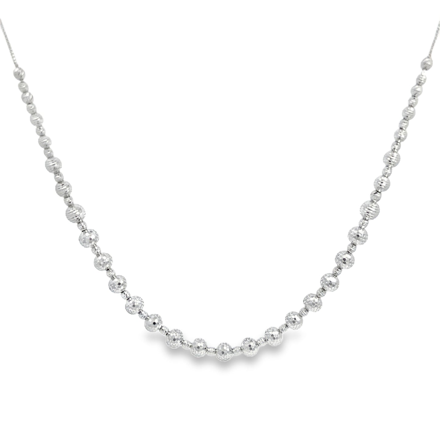 Elegant Silver Beaded Necklace