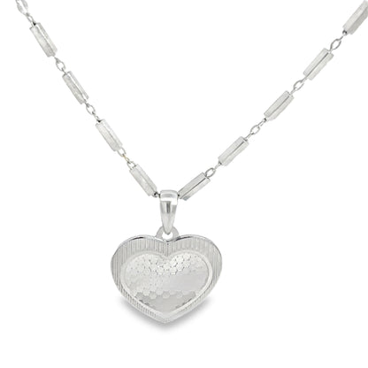 Elegant Silver Heart Charm Necklace