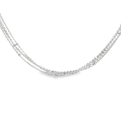 Sterling Silver Multi-Strand Chain Necklace