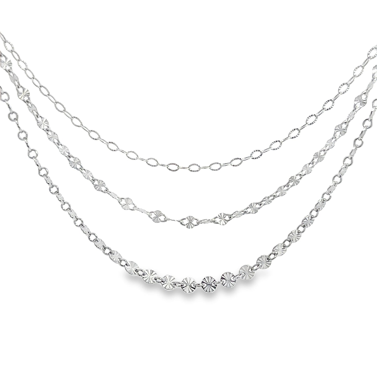 Sterling Silver Multi-Strand Chain Necklace