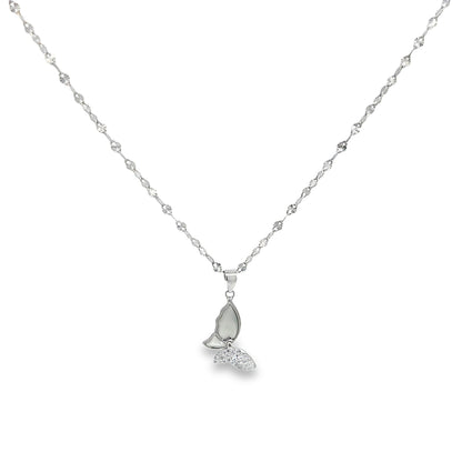 Silver Butterfly Charm Necklace