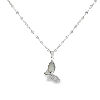 Silver Butterfly Charm Necklace