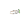 Cushion Brilliant Cut Peridot White Gold Cocktail Ring