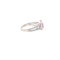 Cushion Cut Purplish Red Morganite White Gold Cocktail Ring