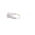 Cushion Cut Purplish Red Morganite White Gold Cocktail Ring