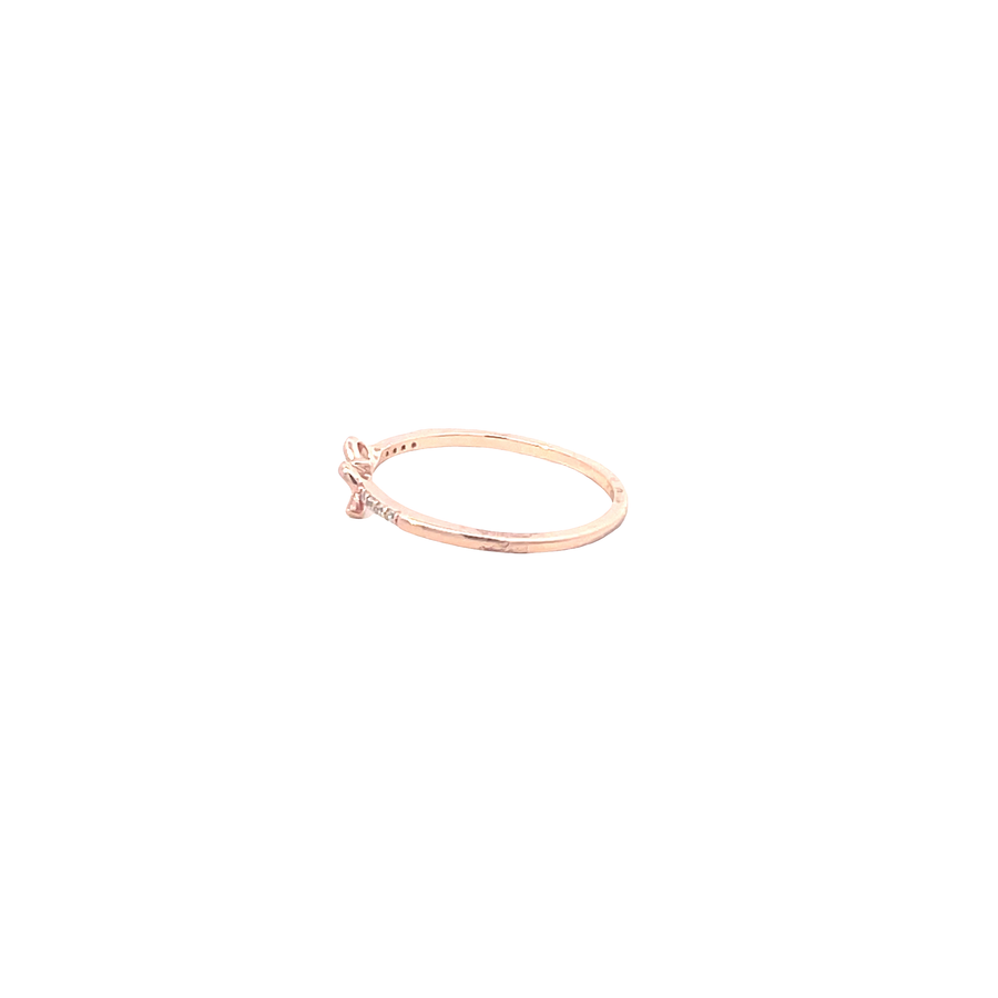 Round Brilliant Cut Diamond Stackable Ring in Polished Rose Gold