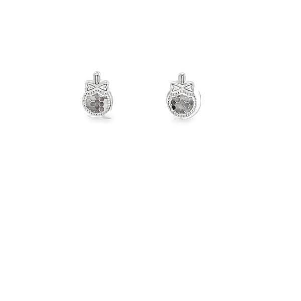 Classic Round Brilliant Diamond Stud Earrings in Polished White Gold