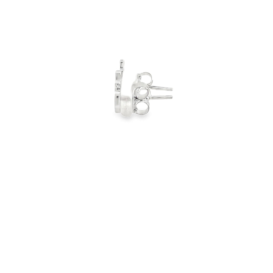 Classic Round Brilliant Diamond Stud Earrings in Polished White Gold