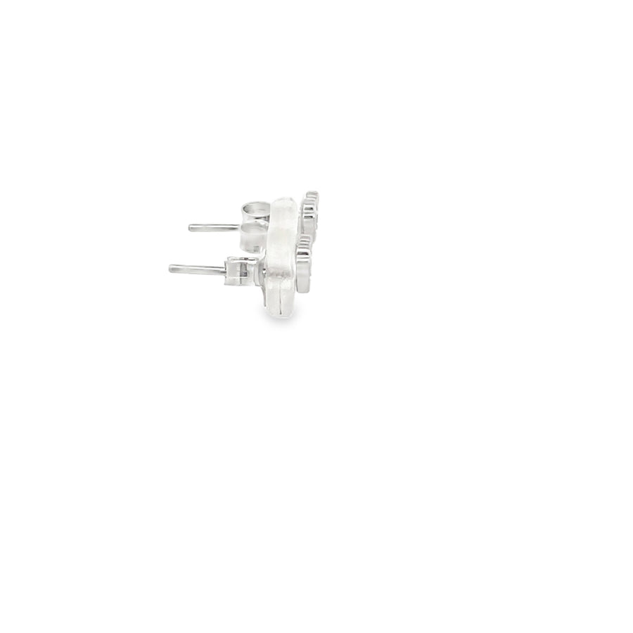Classic Round Brilliant Diamond Stud Earrings in Polished White Gold