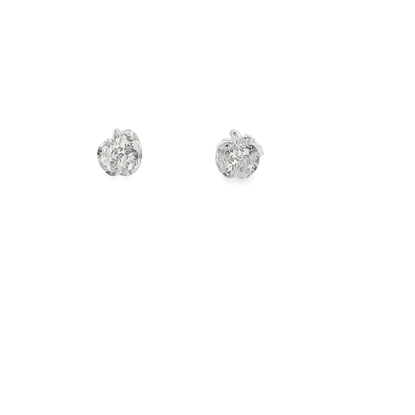 Classic Round Brilliant Cut Diamond Stud Earrings in White Gold