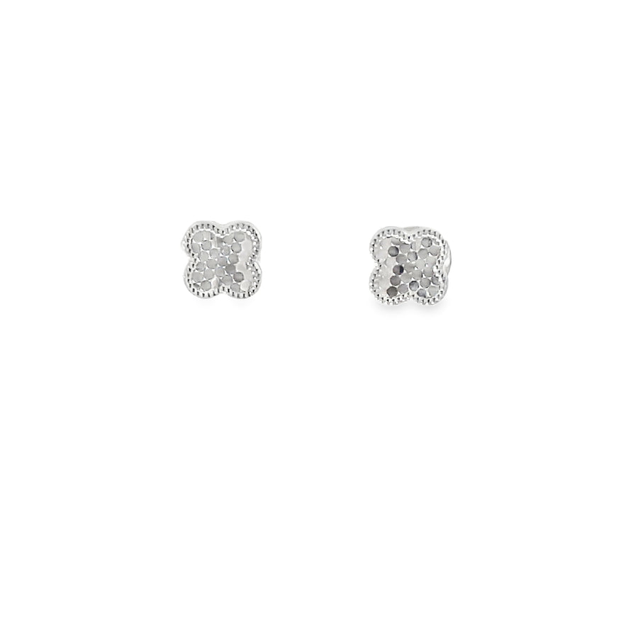 Classic Round Brilliant Cut Diamond Stud Earrings in White Gold