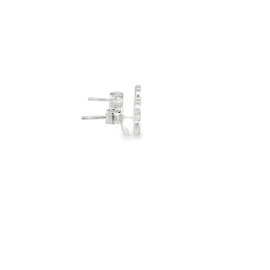 Classic Round Brilliant Cut Diamond Stud Earrings in White Gold