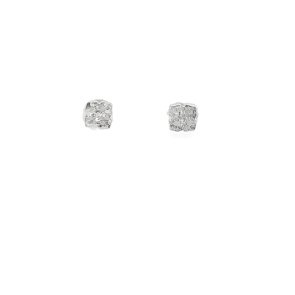 925 Silver Textured Square Stud Earrings