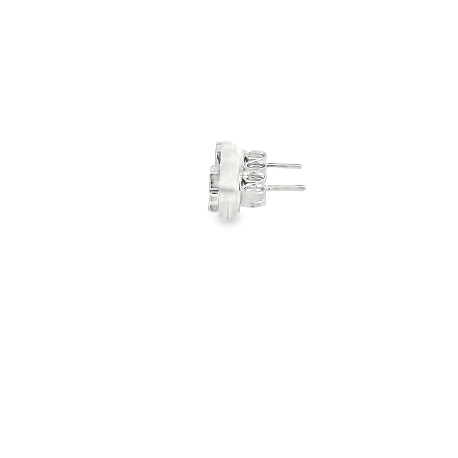Square Princess-Cut Diamond Stud Earrings in White Gold