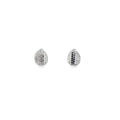 Minimalist White Gold Four-Petal Floral Stud Earrings